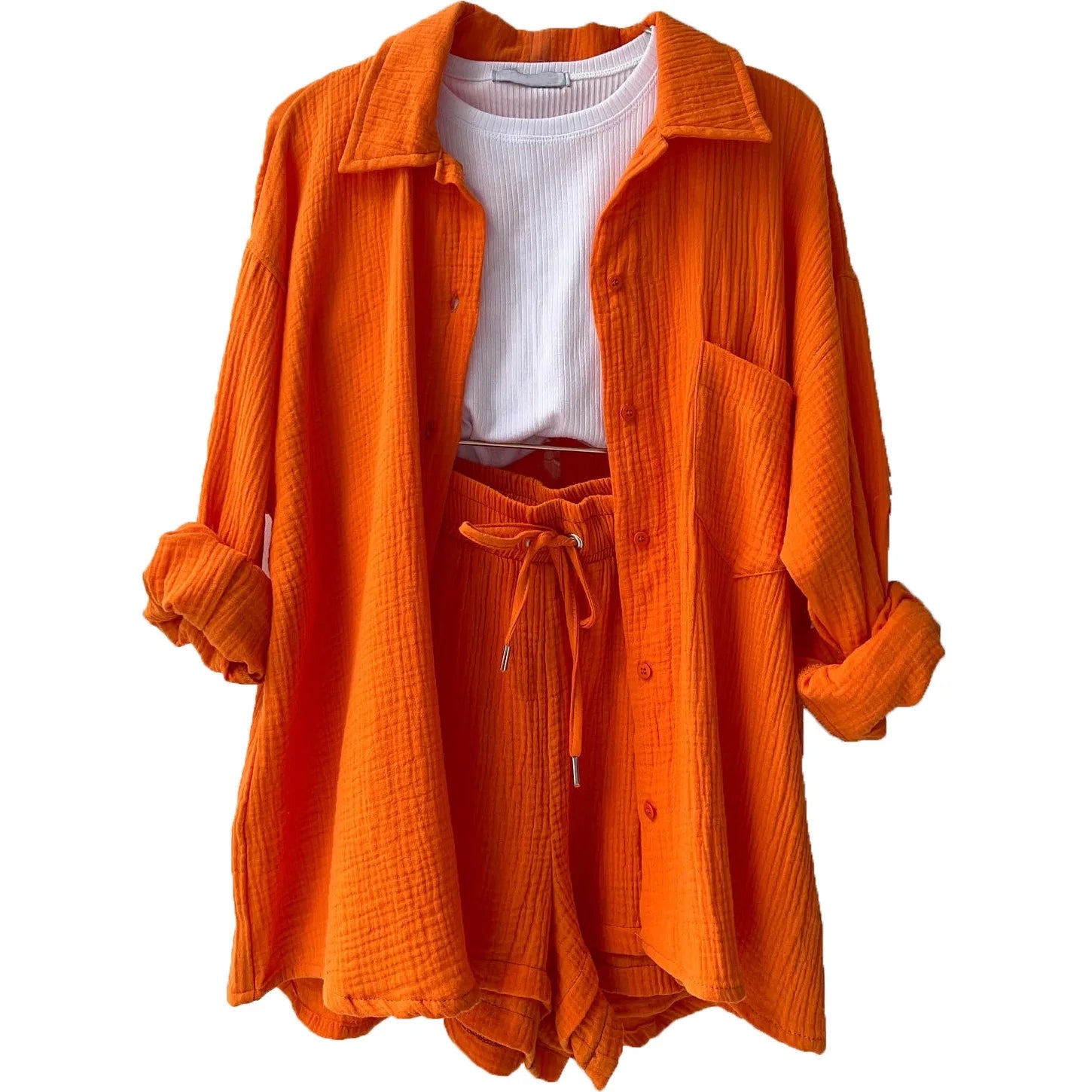 Women’s 2-Piece Cotton Gauze Pajama Set Summer Sleepwear Loran