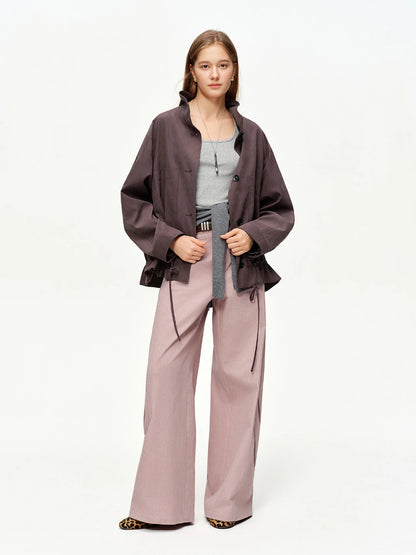 Women’s Retro Cargo Scimitar Pants Loose Cotton Trousers Loran