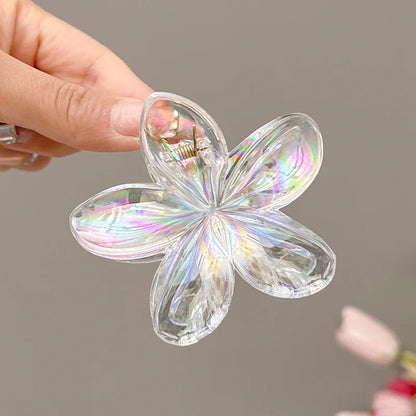 Transparent Flower Hair Claws Cute Vacation Clips for Girls