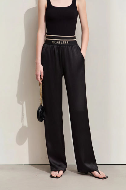 Embroidered Wide-Leg Casual Pants Summer Fashion