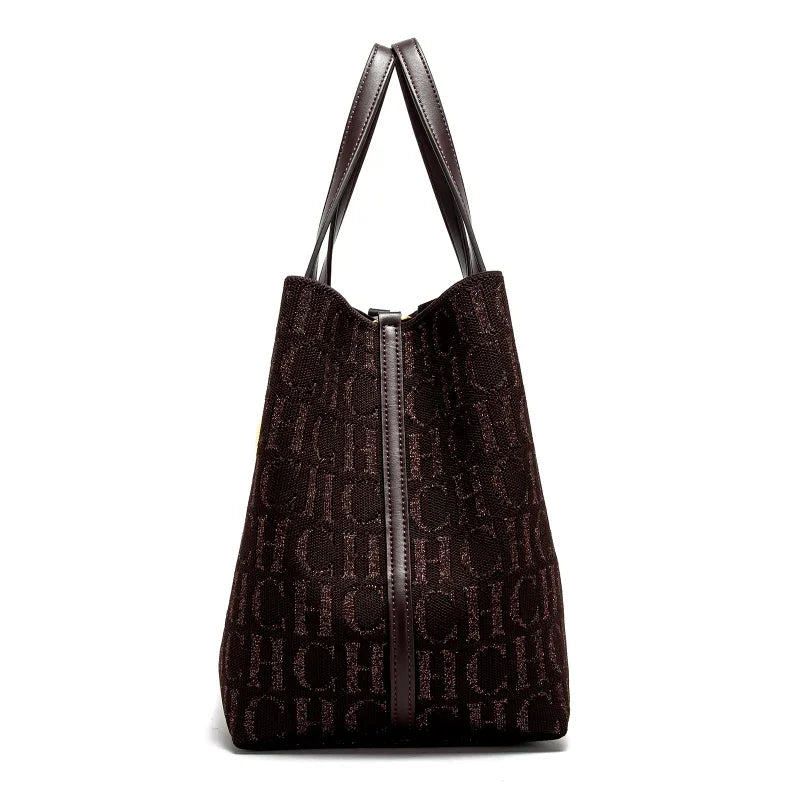 CH Women's Large Shoulder Bag Simple Daily Commuter Tote