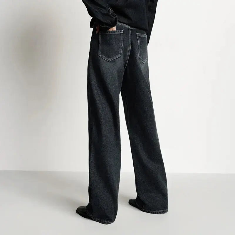 High Waist Fleece Lined Wide Leg Jeans Loran