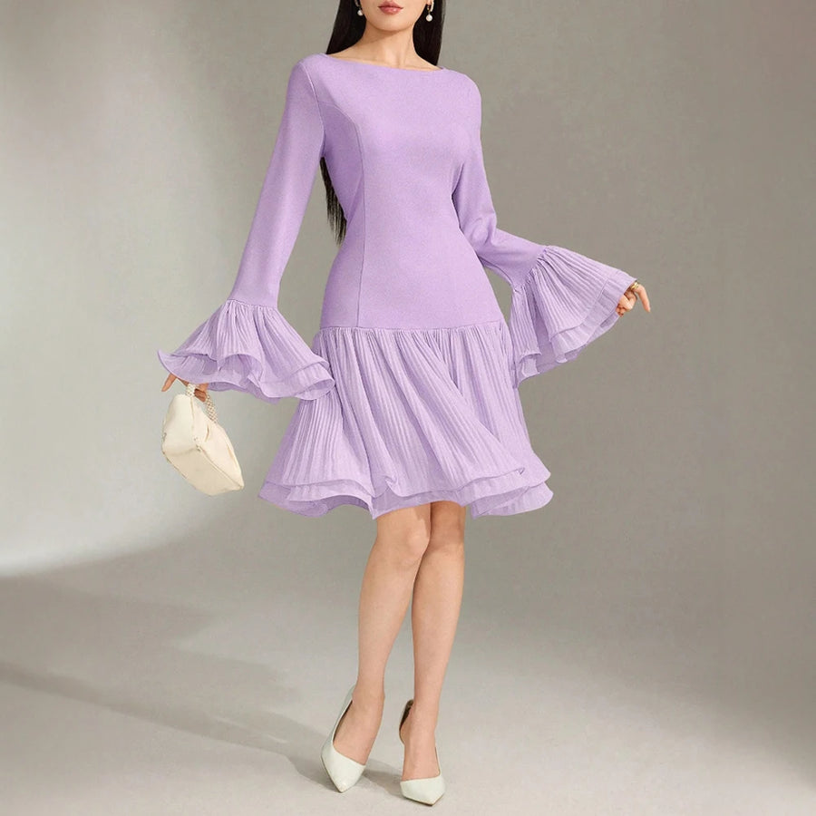 Women's Ruffle Sleeve A-Line Mini Dress