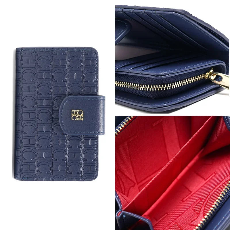 CH Luxury Blue Women's Short Wallet & Card Case