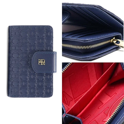 CH Luxury Blue Women's Short Wallet & Card Case