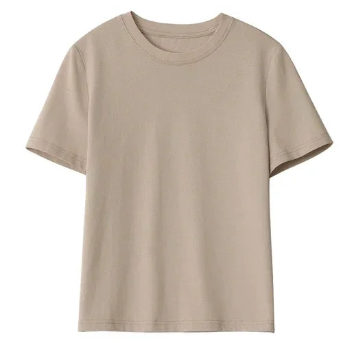 Basic O-Neck Tee Casual Solid Short Sleeve T-Shirt Loran