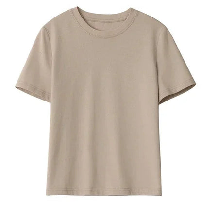 Basic O-Neck Tee Casual Solid Short Sleeve T-Shirt Loran
