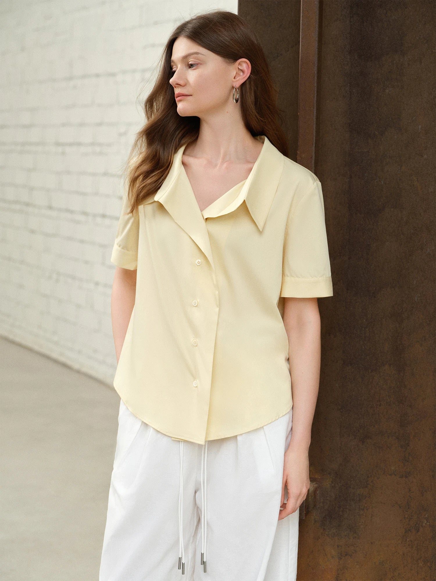 Women's Plus Size Lapel Commuter Shirt Summer Fashion Loran