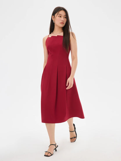 Origami Collar Maxi Dress Convertible 2-in-1 Silhouette Loran