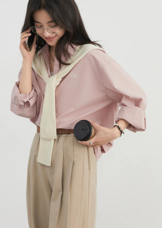 CHIC VEN Korean Women Shirts Loose Casual Long-sleeved Blue Shirt Single Breasted Cotton Female Blouses Spring Summer 2025 Loran