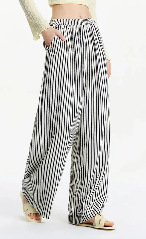 Women's Striped Wide Leg Pants - Loran