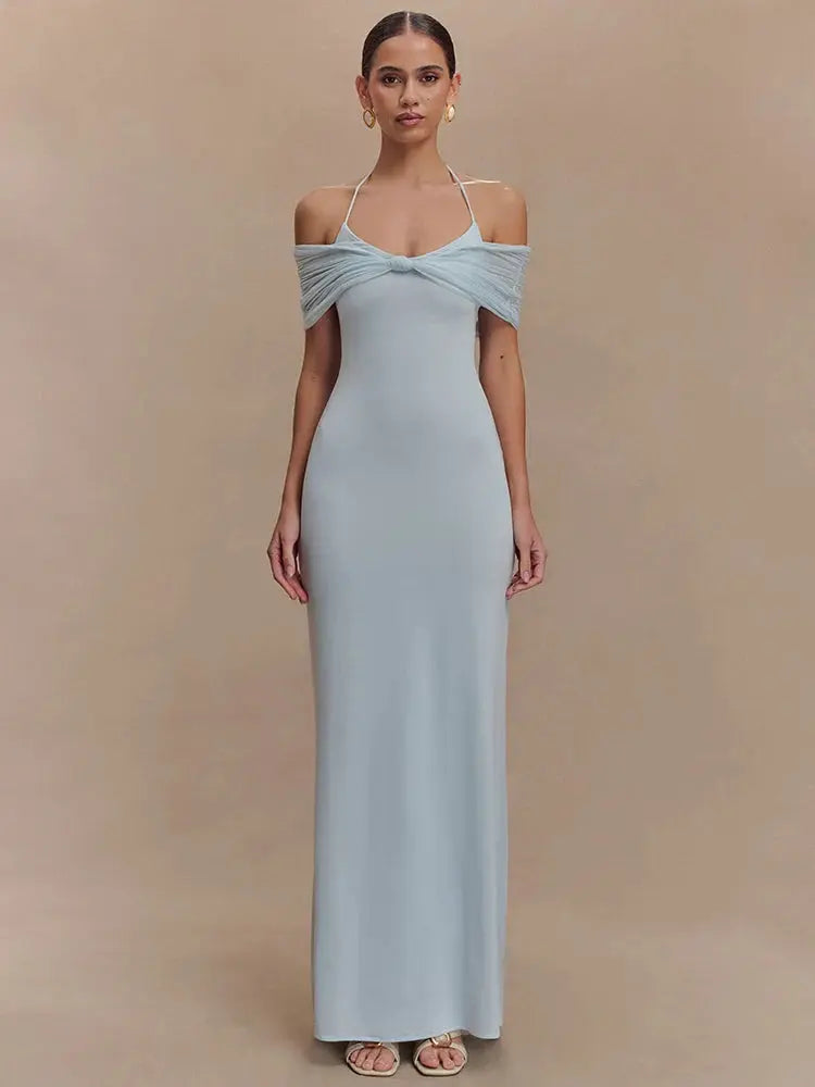 Elegant Off-Shoulder Backless Gown - Loran