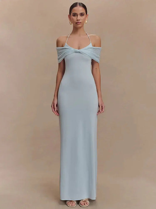 Elegant Off-Shoulder Backless Gown - Loran