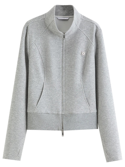 DUSHU 【Relaxed Code】Women Notched Collar Casual Hooded Sweater New Arrival Spring 2026 Collection Chic Short Jacket Spring Coat Loran