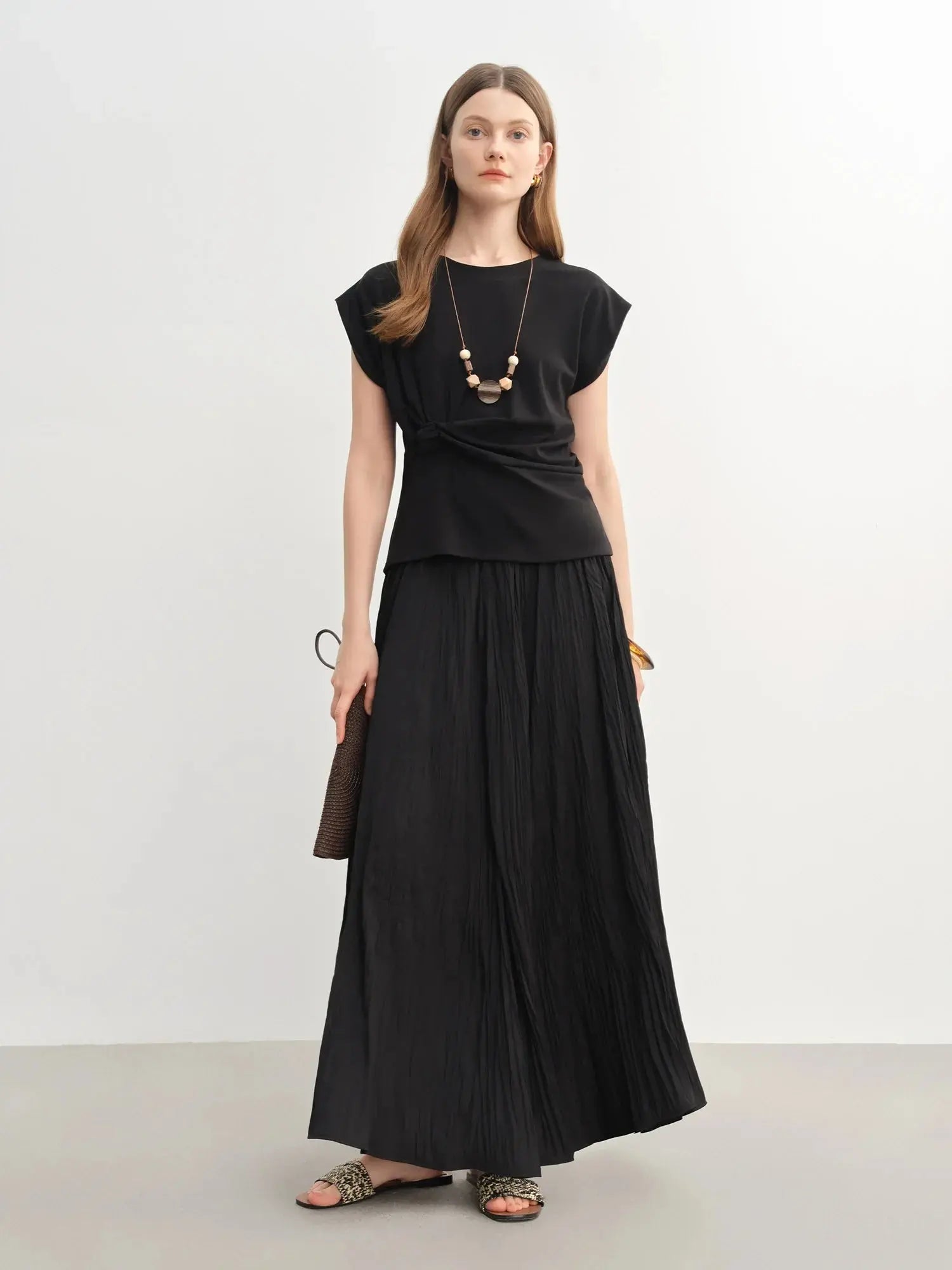 Cinched Waist Short Sleeve T-Shirt - Loran