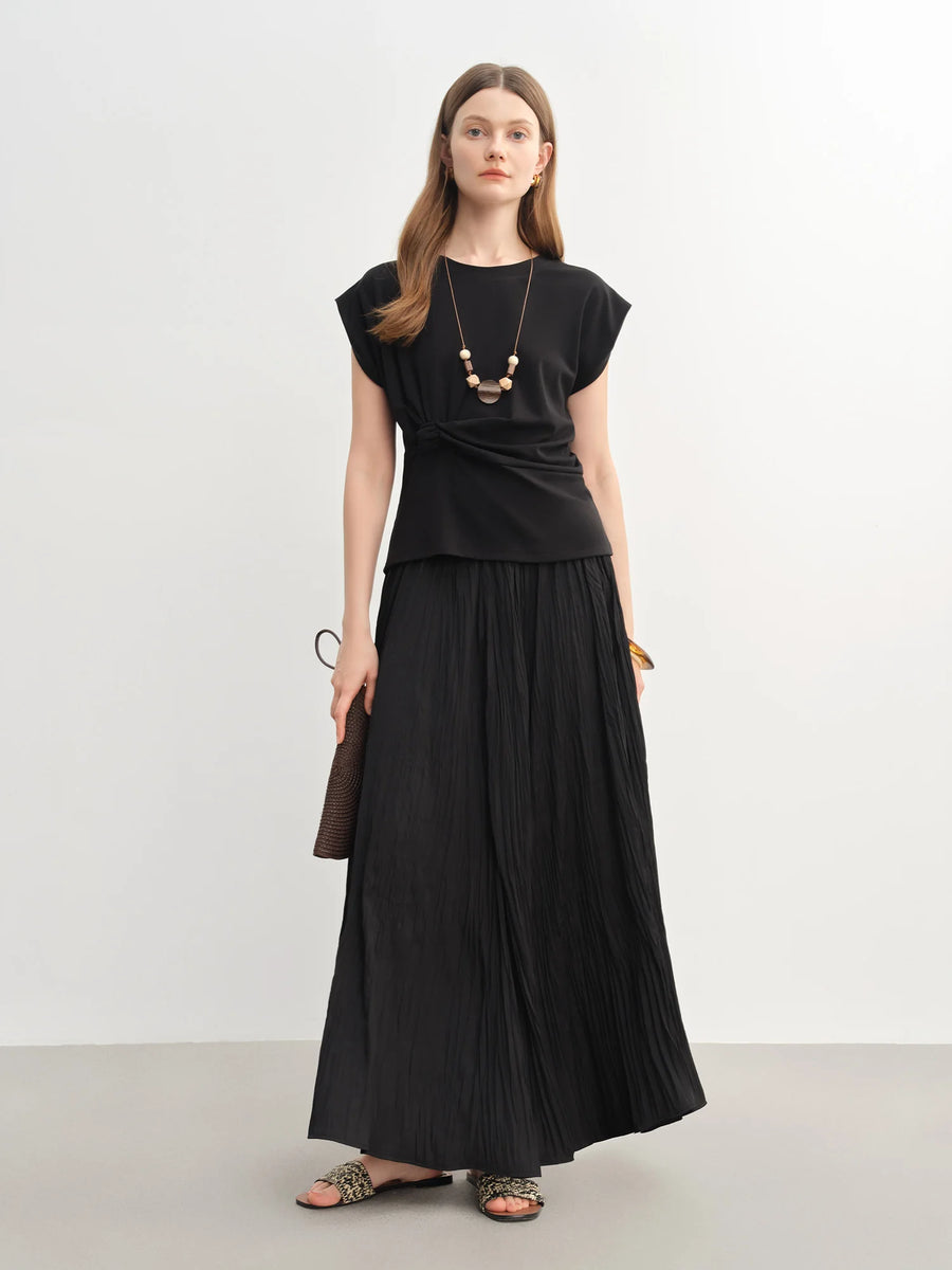 Cinched Waist Short Sleeve T-Shirt