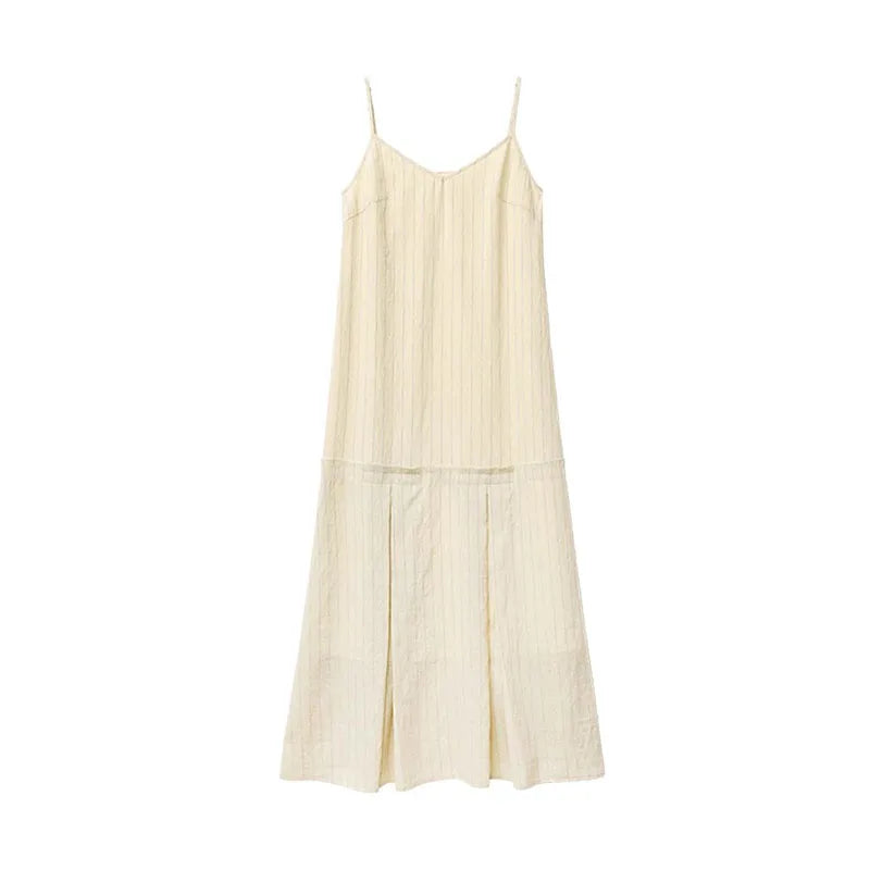 CHIC VEN Women Dress Sets Stripe Shirt Loose Casual Long Sleeve Sunscreen Blouses Camisole V-neck Dresses Spring Autumn 2025 Loran