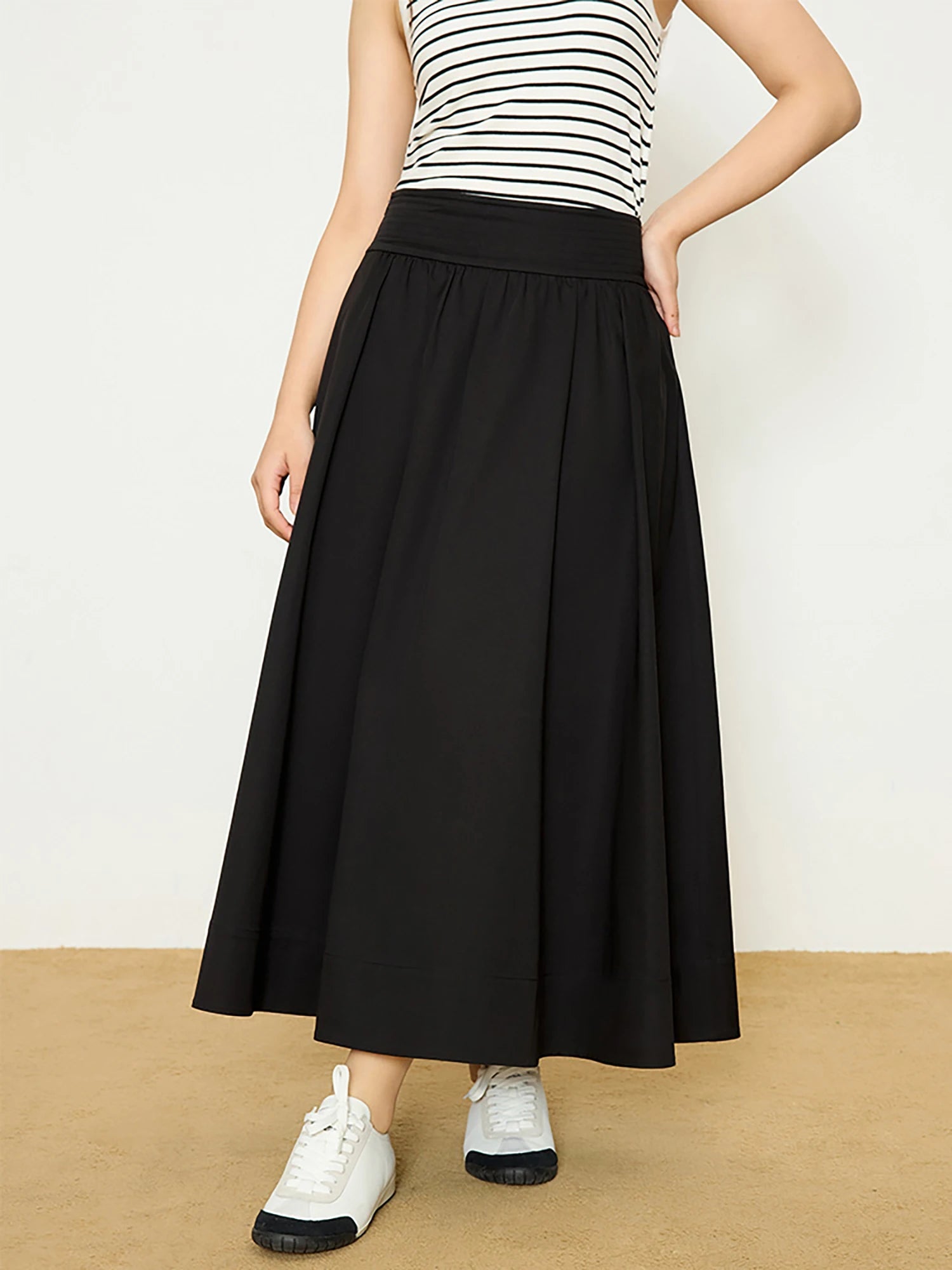 Plus Size High Waist Umbrella Skirt Elegant Chic Fit Loran