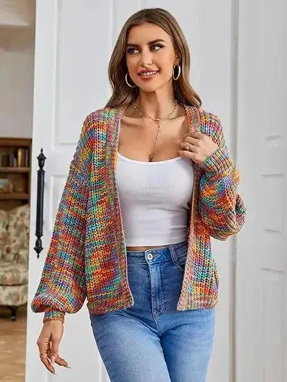 Fashionable Multi-Bar Color Block Sweater Top - Loran