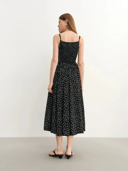 Elegant Plus Size Polka Dot Dress - Loran
