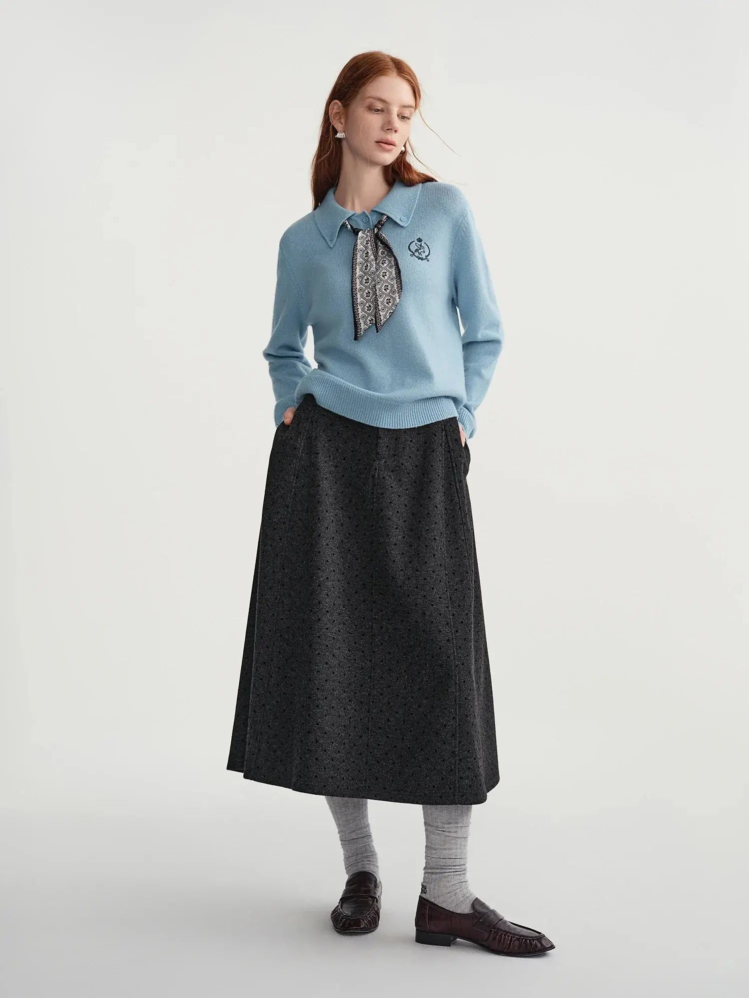 Women's Turn-Down Collar Knit Pullover - Loran