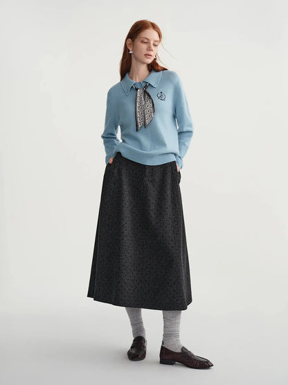 Women's Turn-Down Collar Knit Pullover - Loran