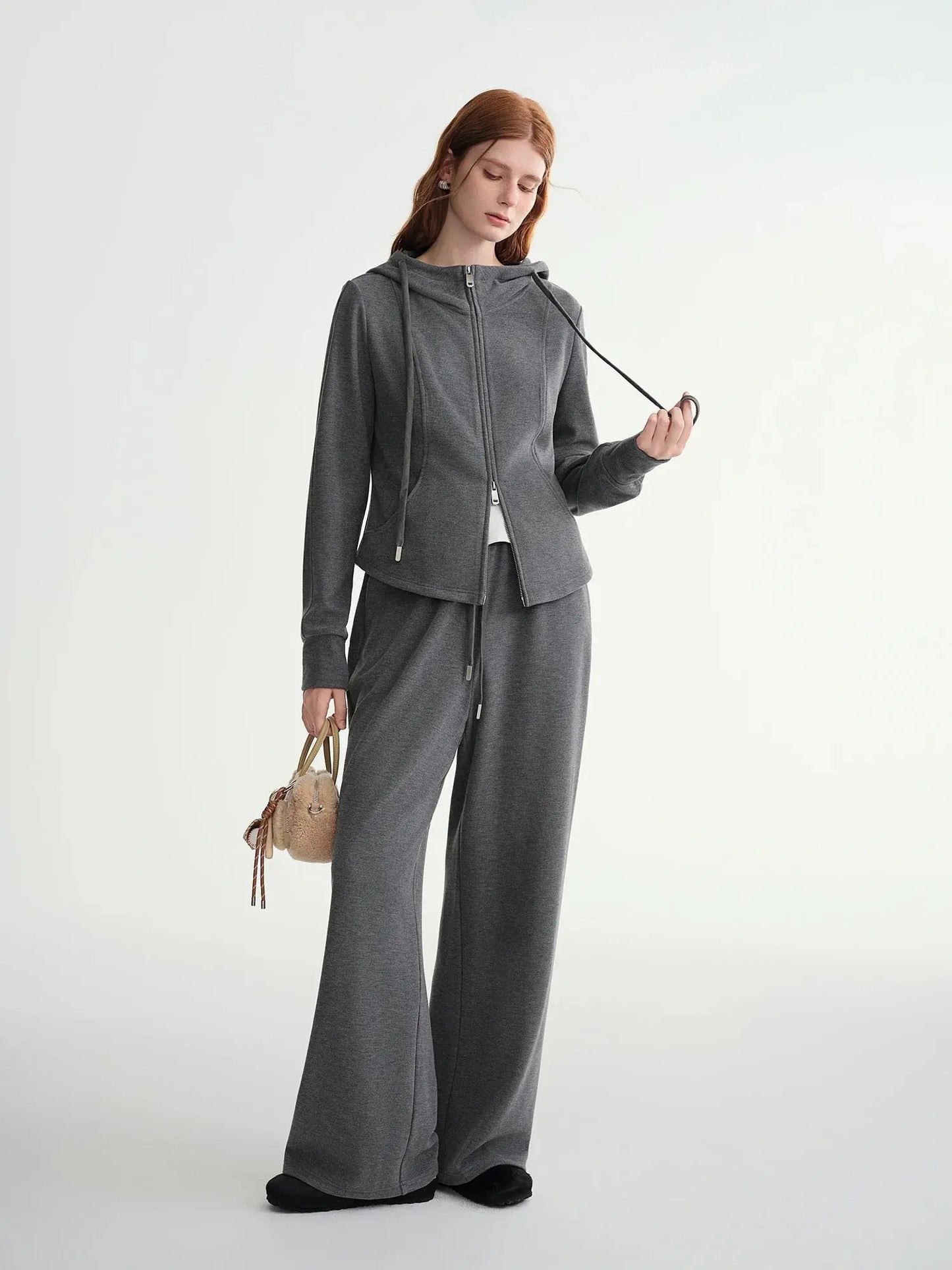 Waist-Defined Sweatshirt and Jogger Set - Loran