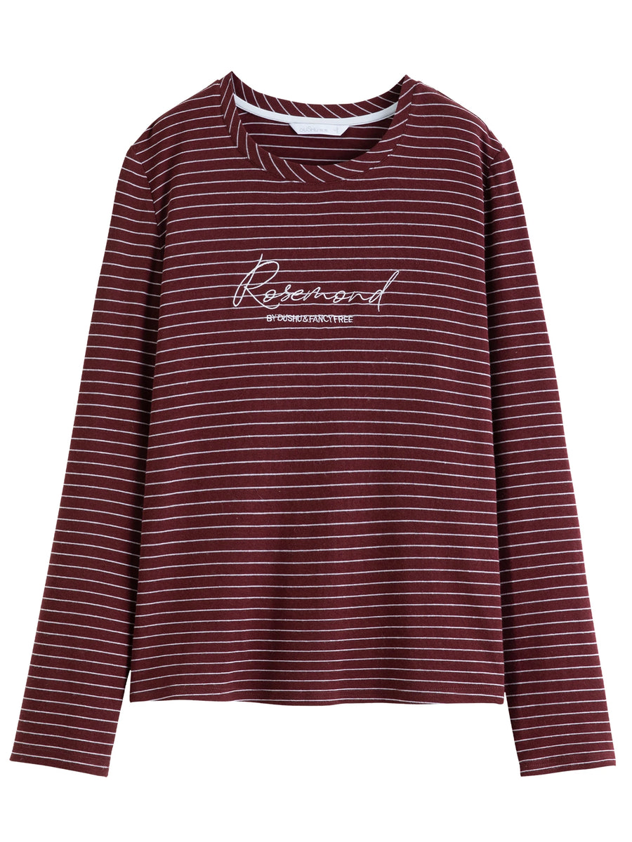 Embroidered Basic Long Sleeve Top