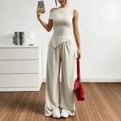 Women's Two-Piece Asymmetrical Summer Outfit - Loran