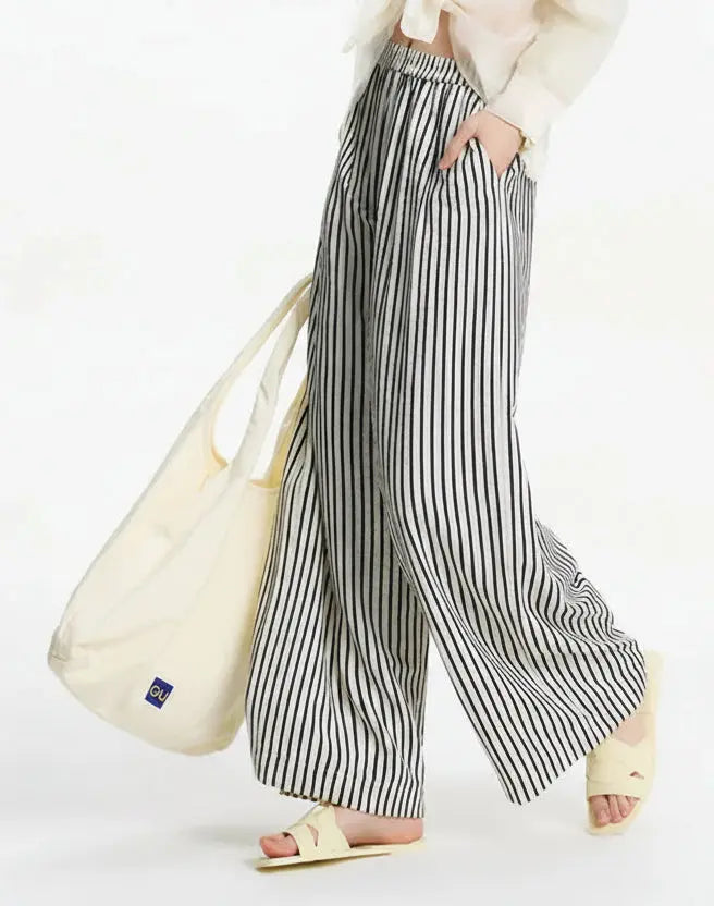Women's Striped Wide Leg Pants - Loran