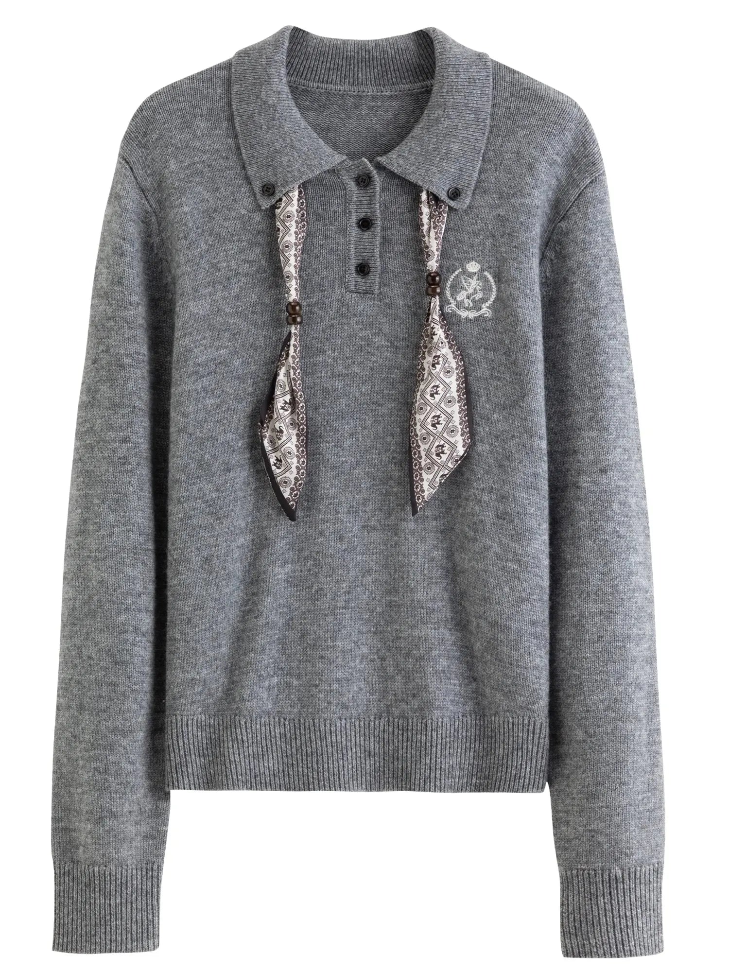 Women's Turn-Down Collar Knit Pullover - Loran