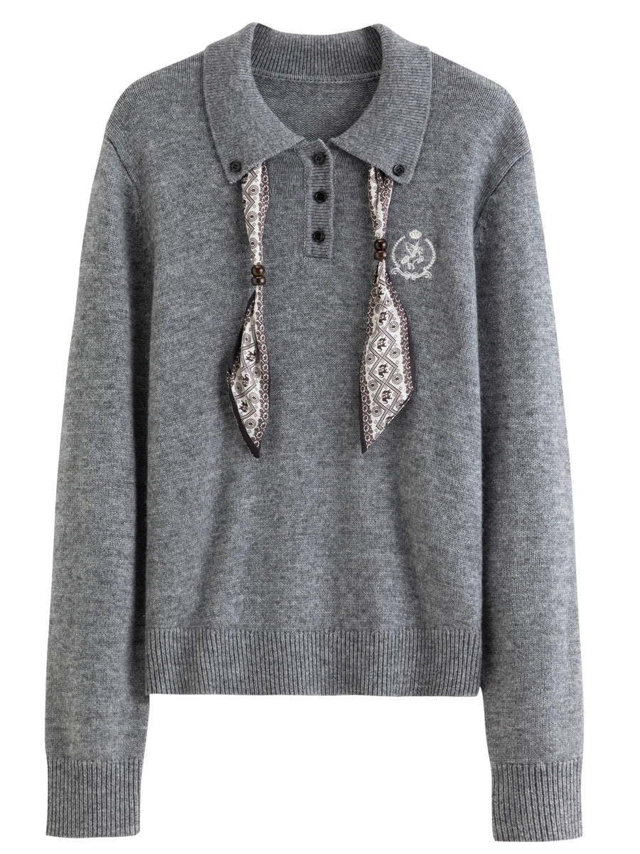 Women's Turn-Down Collar Knit Pullover