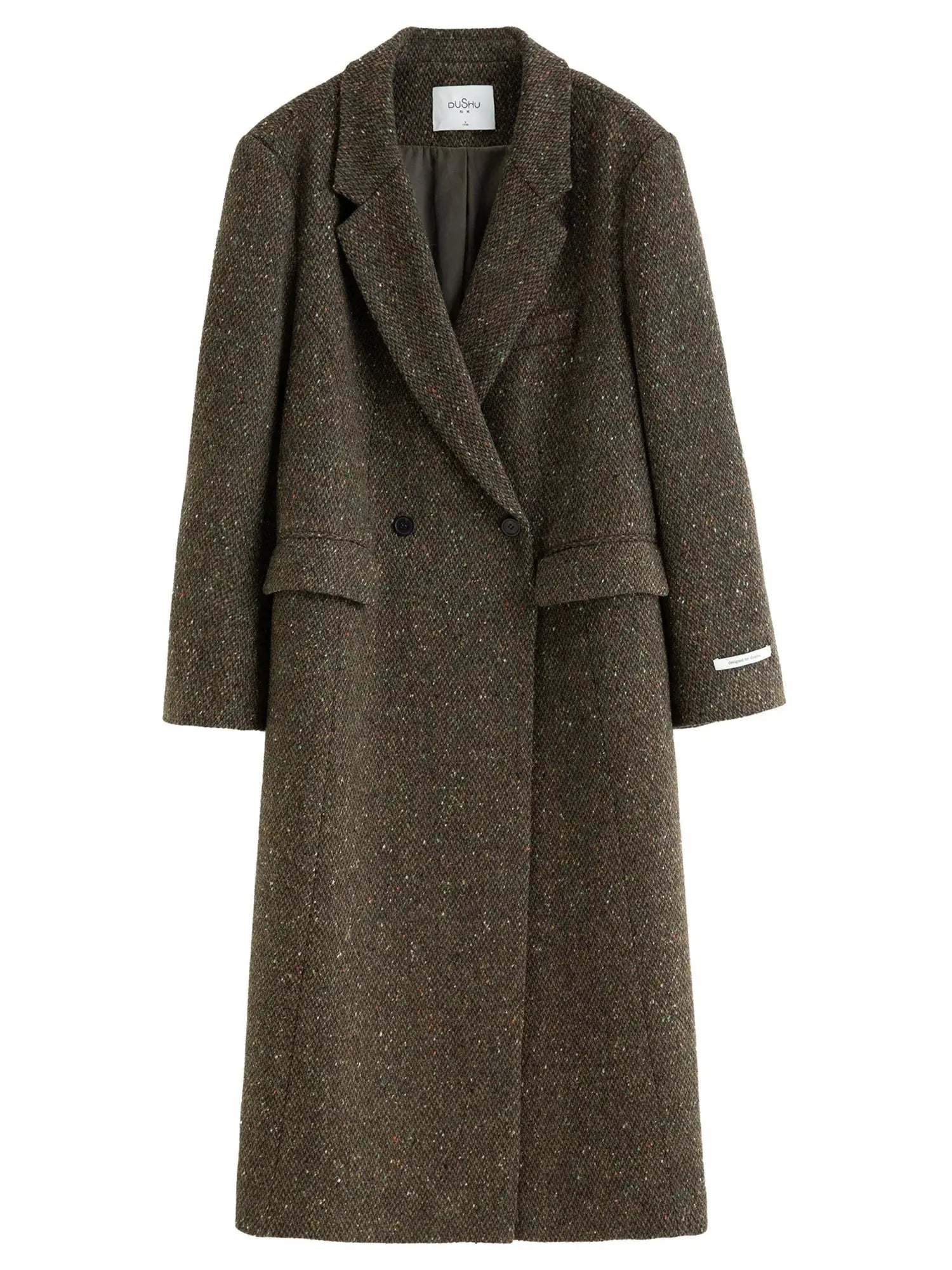 Women's Slim-Fit Double-Breasted Wool Blend Coat - Loran