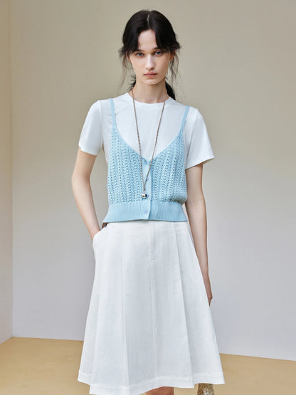 Women’s 2-Piece Summer Suit Slim T-Shirt & Suspender Set Loran