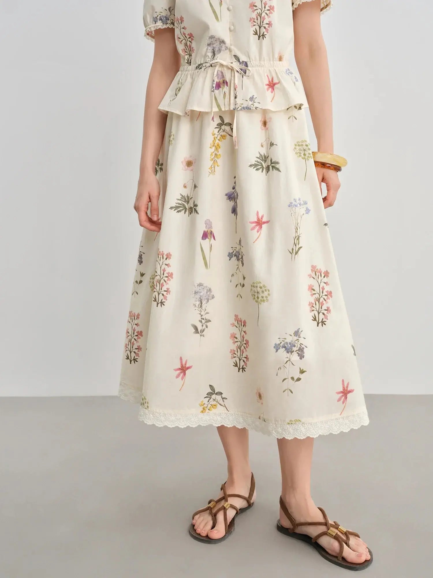 Fresh French-Inspired Ruffle Top & Skirt Set (Plus Size) - Loran
