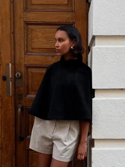 High-Neck Cropped Autumn Outerwear - Loran
