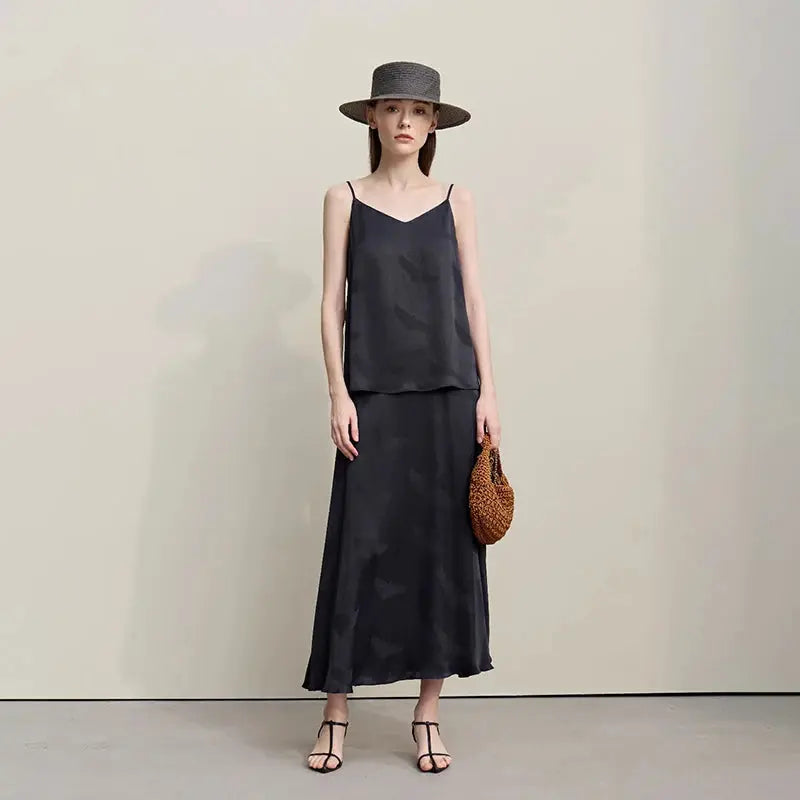 Elegant Chinese Jacquard Long Skirt Loran