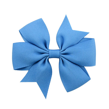 Solid Color Grosgrain Ribbon Hair Bow Clips for Girls