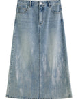 High-Waist Slimming Denim Skirt