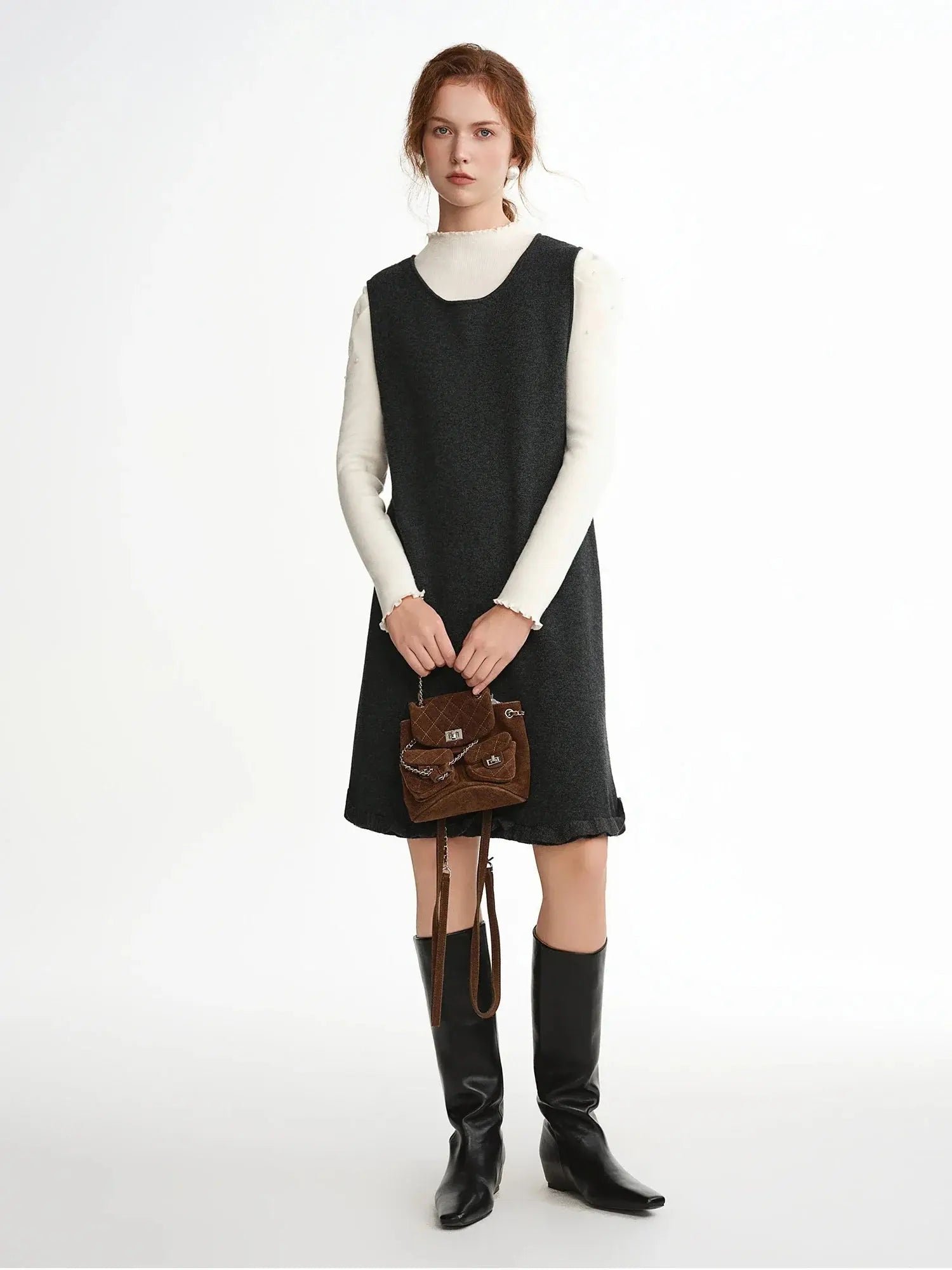 Simple Chic Knitted Mini Dress - Loran