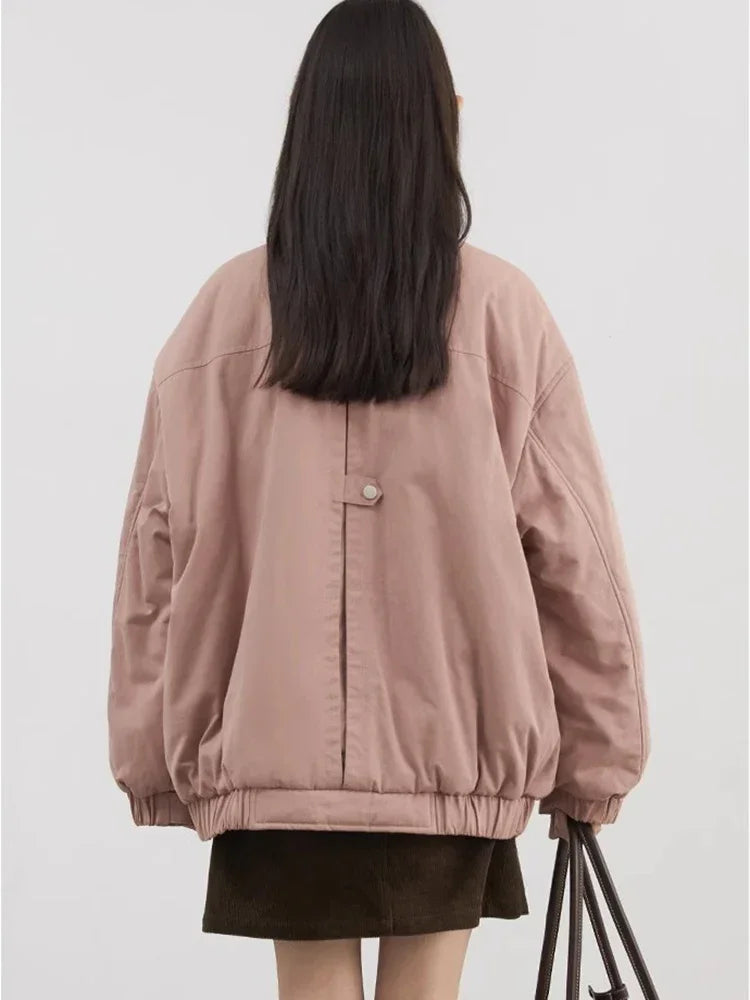 Women's Casual Cotton Workwear Jacket - Thick & Warm