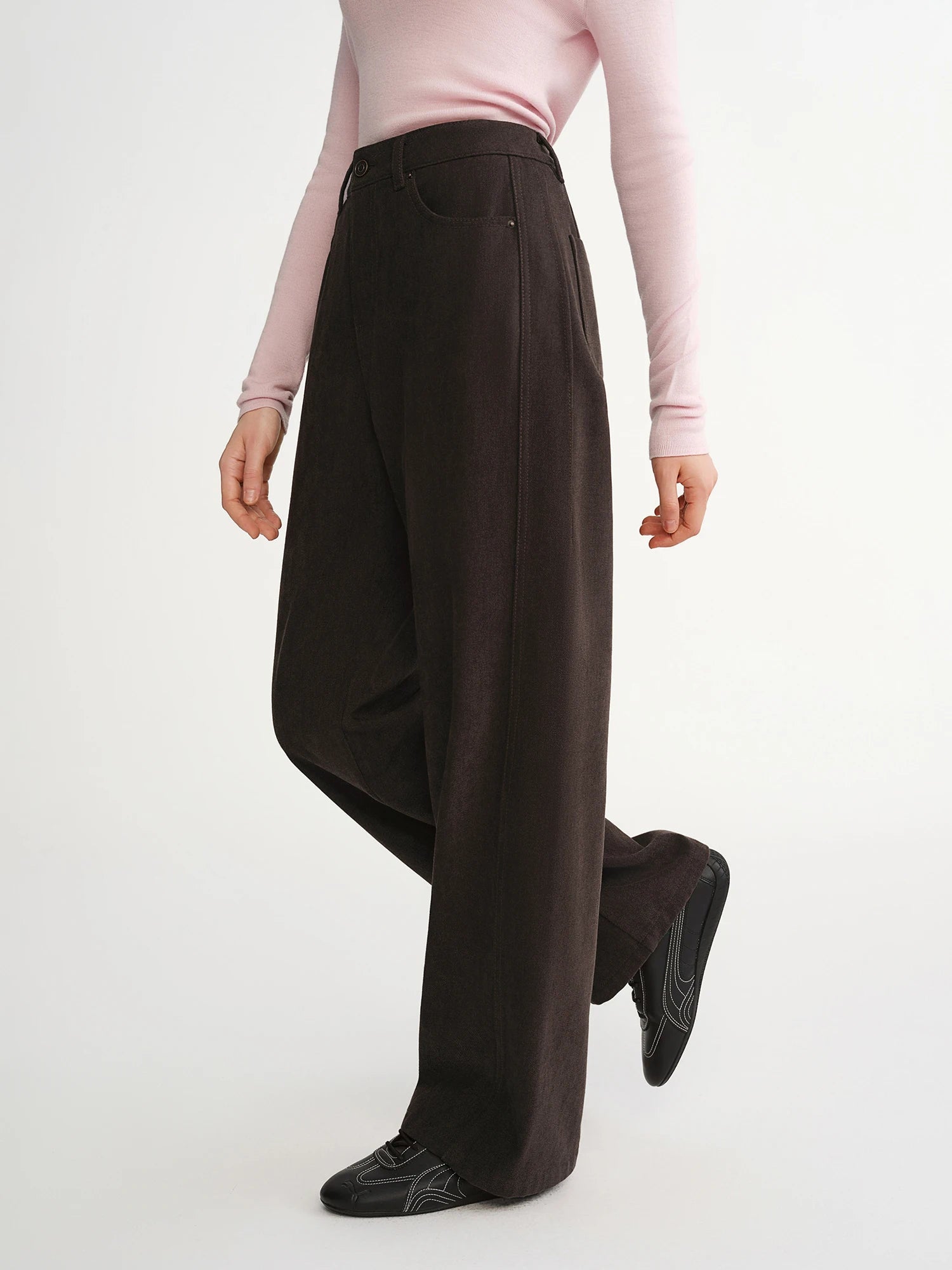High Waist Wide Leg Pants Winter Office Trousers Loran