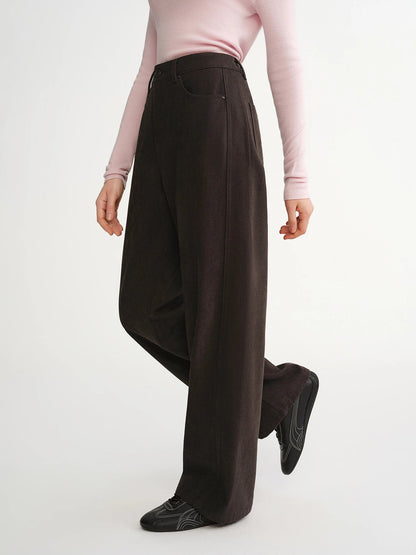 High Waist Wide Leg Pants Winter Office Trousers Loran