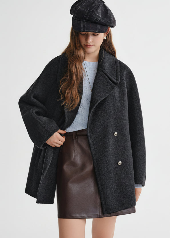 Plus Size Tweed Winter Short Wool Coat