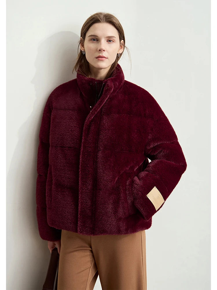 Women's Warm Minimalist Down Jacket - Thick, Loose Fit