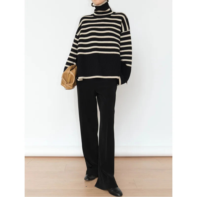 The New Striped Turtleneck Sweater for Fall & Winter
