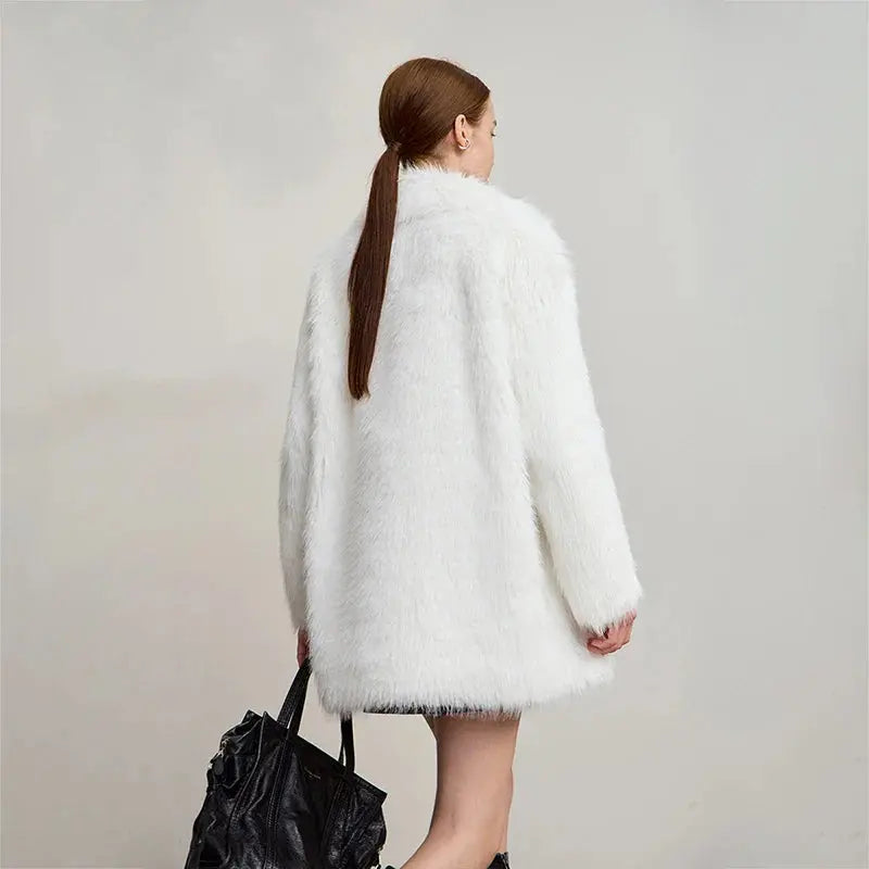 Women's Loose-Fit Turn-Down Collar Coat - Loran