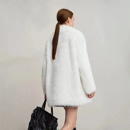 Women's Loose-Fit Turn-Down Collar Coat - Loran