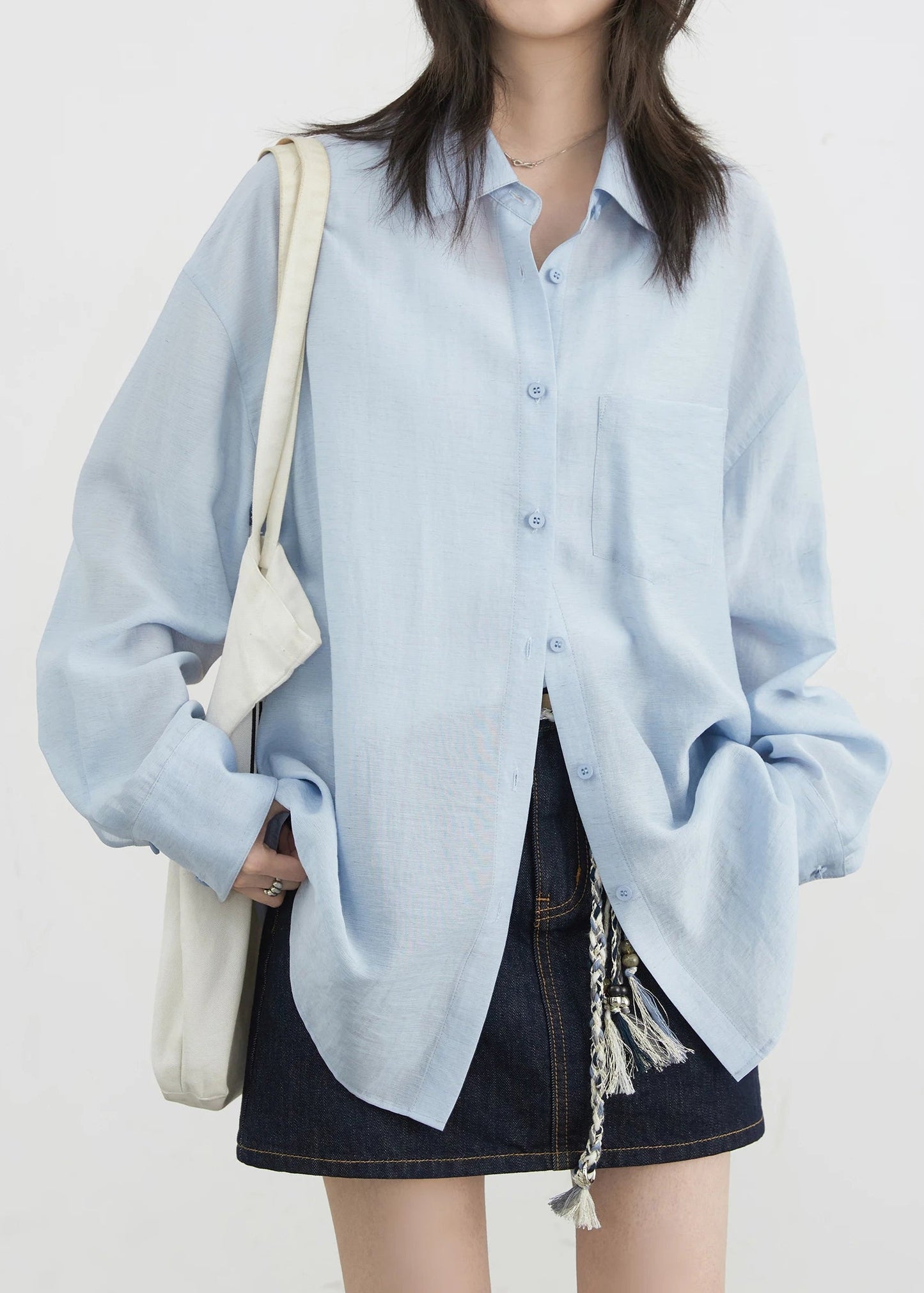 Back Hollow Out Long Sleeve Blouse Casual Loose Shirt Loran