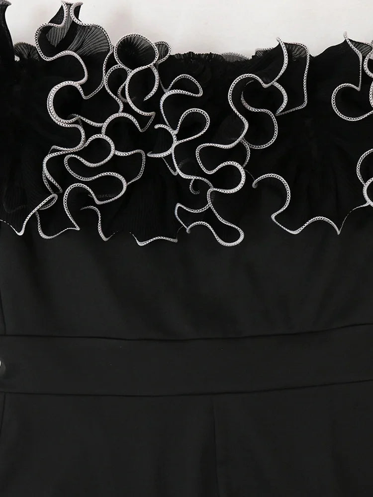 One-Piece Jumpsuit with Rose Detai